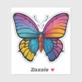 Schöne mehrfarbige Schmetterlinge Aufkleber (Blatt)