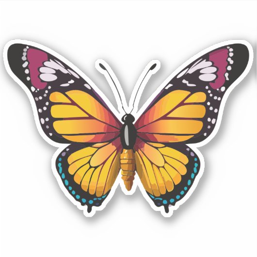 Schöne mehrfarbige Schmetterlinge Aufkleber (Vorderseite)