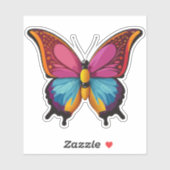 Schöne mehrfarbige Schmetterlinge Aufkleber (Blatt)