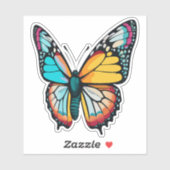 Schöne mehrfarbige Schmetterlinge Aufkleber (Blatt)