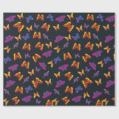 Schöne mehrfarbige Schmetterlinge Geschenkpapier (Flach)