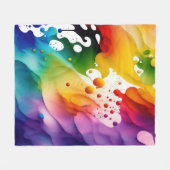 Schöne Melkfarben Abstrakt Splash Fleecedecke (Vorderseite (Horizontal))