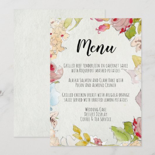 SCHÖNE MENÜKARTE (Vorne/Hinten)