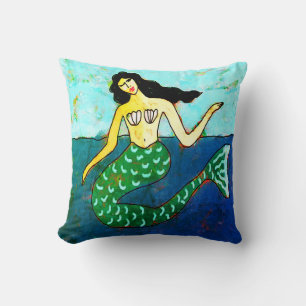 Schöne Mermaid Abstrakt Art Kissen