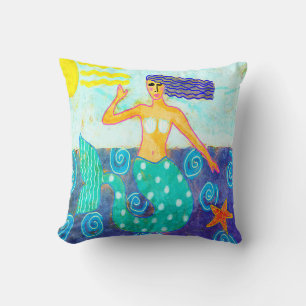 Schöne Mermaid Abstrakt Art Kissen