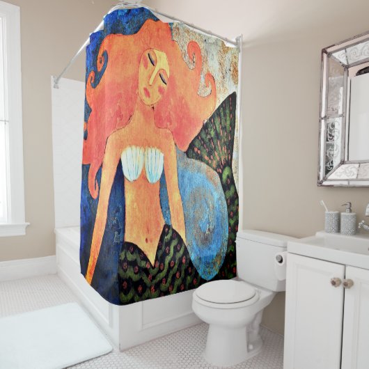 Schöne Mermaid Abstrakte Kunst Duschvorhang (Beispiel)