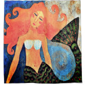 Schöne Mermaid Abstrakte Kunst Duschvorhang (Vorderseite)