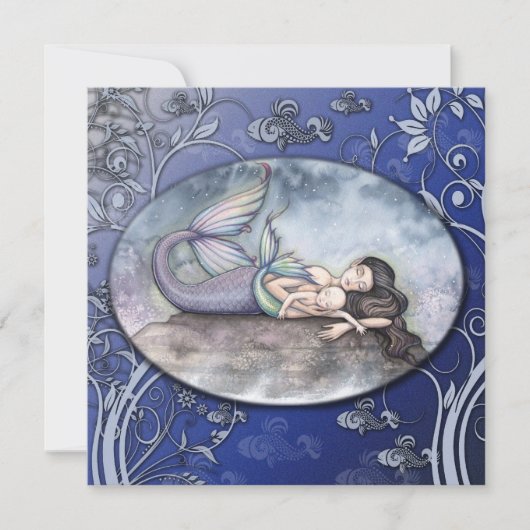 Schöne Mermaid Baby Dusche Einladungen (Vorderseite)