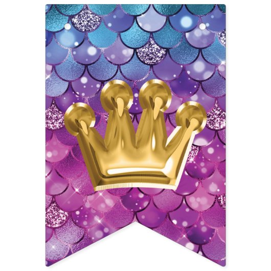 Schöne Mermaid Birthday Balloon Foil Letters Wimpelkette (Erste Fahne)