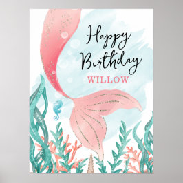 Schöne Mermaid Girl Birthday Poster-Zeichen Poster