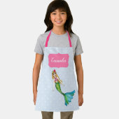 Schöne Mermaid Light Blue White Polka Dots Schürze (Insitu)