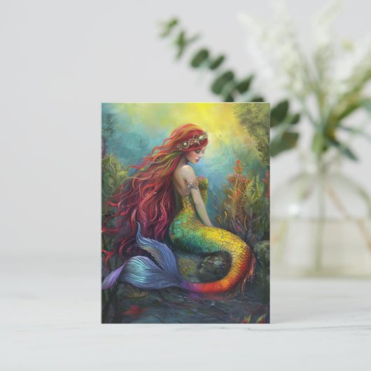 Schöne Mermaid Postkarte (Stehend Vorderseite)