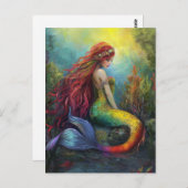 Schöne Mermaid Postkarte (Vorne/Hinten)