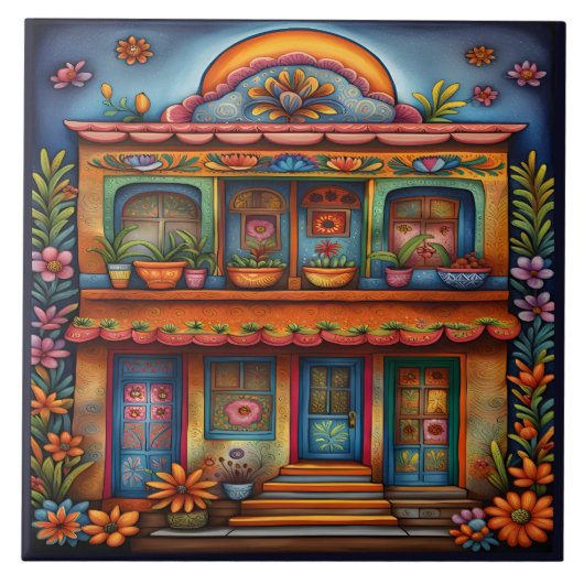 Schöne mexikanische Kunst Fliese (Vorderseite)