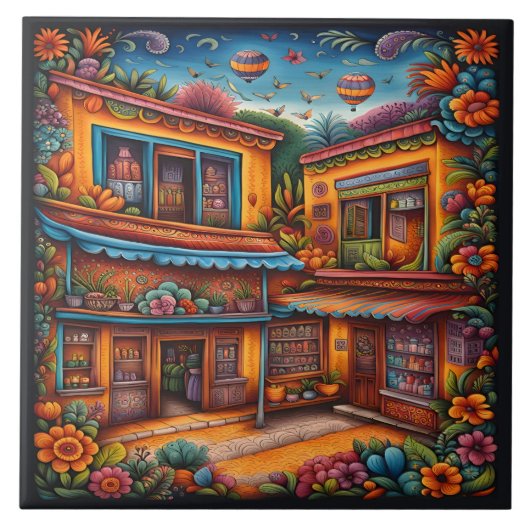 Schöne mexikanische Kunst Fliese (Vorderseite)