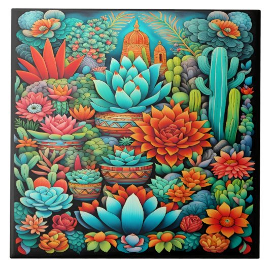 Schöne mexikanische Kunst Fliese (Vorderseite)