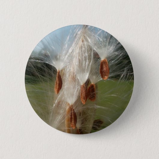 Schöne Milkweed-Magie: Ein Skyward-Flight-Design Button (Vorderseite)