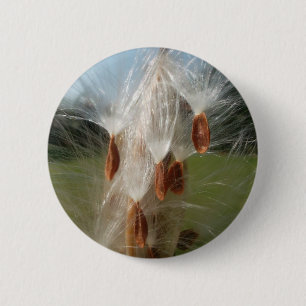 Schöne Milkweed Magie: Ein Skyward-Flugdesign Button