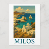 Schöne Milos Greece Vintage Travel Print Postkarte (Vorderseite)