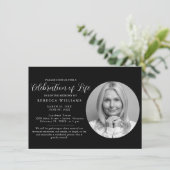 Schöne Minimal Feier zum Leben Einladungen (Stehend Vorderseite)