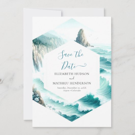 Schöne Minimal-Hochzeit Save The Date (Vorderseite)