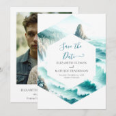 Schöne Minimal-Hochzeit Save The Date (Vorne/Hinten)