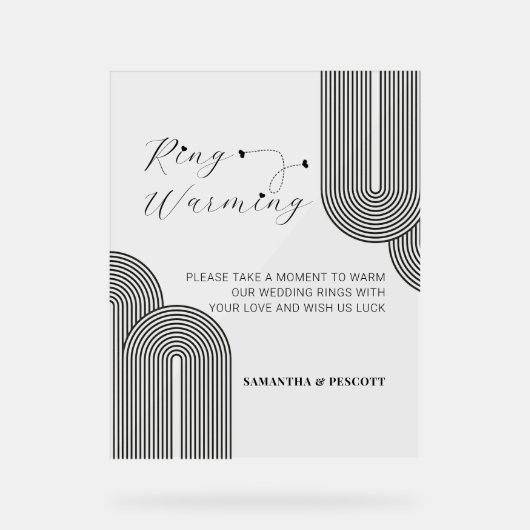 Schöne Minimal Rings Erwärmung Hochzeit Acrylschild (Vorderseite)