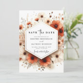 Schöne Minimal Terracotta Wedding Save The Date (Stehend Vorderseite)