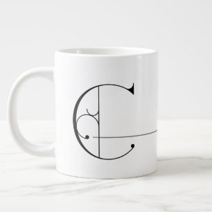Schöne Minimalistische Elegante Monogram C Jumbo-Tasse