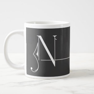 Schöne Minimalistische Elegante Monogram N Jumbo-Tasse
