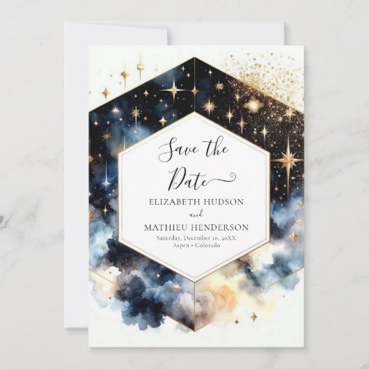 Schöne Minimalistische Hochzeit Save The Date (Vorderseite)