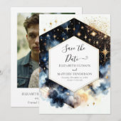 Schöne Minimalistische Hochzeit Save The Date (Vorne/Hinten)