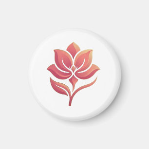Schöne minimalistische Lotusblumen-Ästhetik-T-Shir Magnet