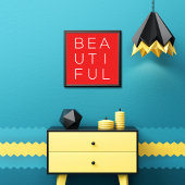 Schöne Minimalistische Mauer Kunst mit rotem Hinte Poster