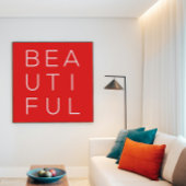 Schöne Minimalistische Mauer Kunst mit rotem Hinte Poster