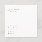 Schöne Minimalistische Quadratische Visitenkarte (Rückseite)