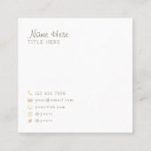 Schöne Minimalistische Quadratische Visitenkarte (Rückseite)