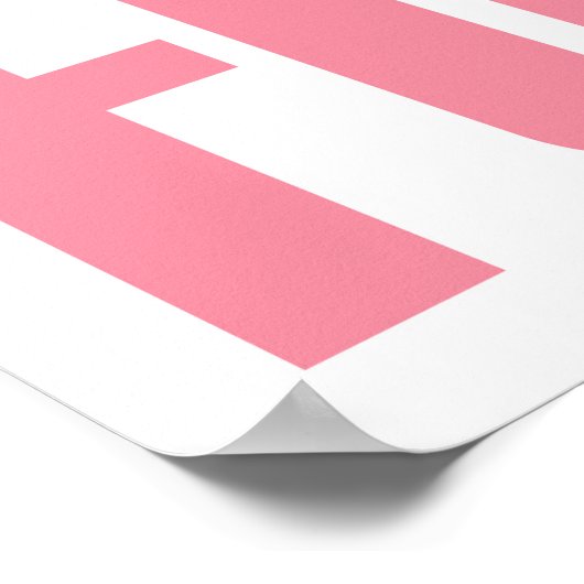 Schöne Minimalistische rosa Typografie Poster (Ecke)