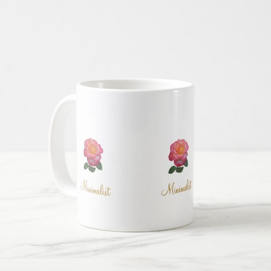 Schöne Minimalistische Rose Kaffeetasse (Vorderseite Links)