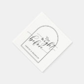 Schöne minimalistische Schrift Die Nacht vor Napki Serviette (Ecke)