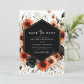 Schöne Minimalistische Terracotta Wedding Save The Date (Stehend Vorderseite)