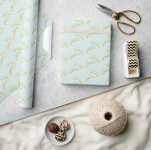 Schöne Mint-Gold-Wimpern Geburtstag Geschenkpapier