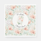 Schöne Minz-Pfirsich-Orchideen-Blumen Brautdusche Serviette (Vorderseite)