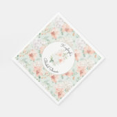 Schöne Minz-Pfirsich-Orchideen-Blumen Brautdusche Serviette (Ecke)