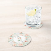 Schöne Minz-Pfirsich-Orchideen-Blumen-Junggesellin Runder Pappuntersetzer (Vor Ort)