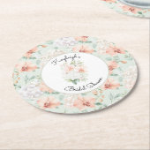 Schöne Minz-Pfirsich-Orchideen-Blumen-Junggesellin Runder Pappuntersetzer (Angewinkelt)