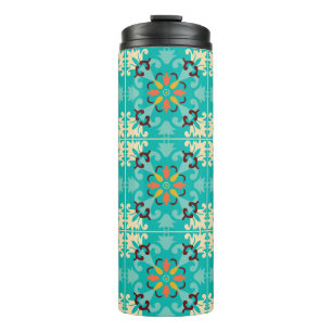 Schöne Minz- und gelbe Azulejos, Thermosbecher