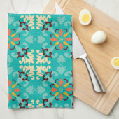 💚 💛 Schöne Minze und gelbe Azulejos, Geschirrtuch (Viertel Falte)