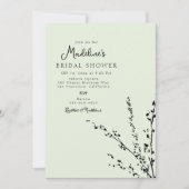 Schöne Minze und Minimalistisches schwarzes Brautp Einladung (Vorderseite)