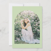 Schöne Minze und Minimalistisches schwarzes Brautp Einladung (Rückseite)